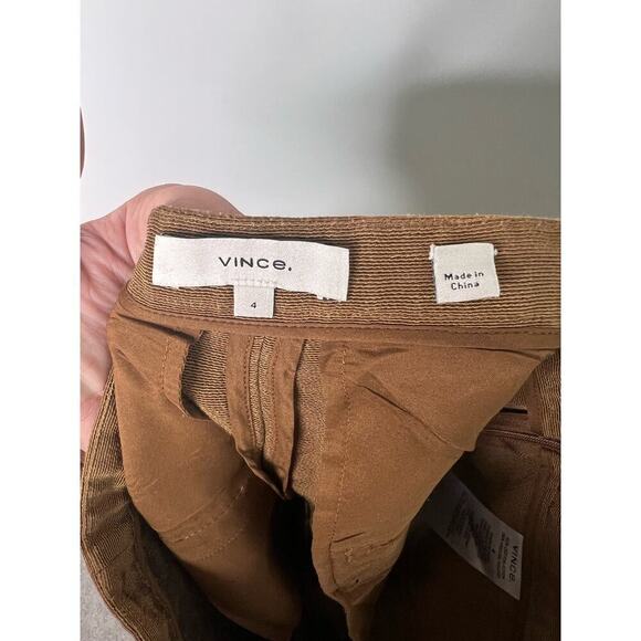 Vince Cotton Blend Pintuck High-Waisted Tailored Shorts Amber Wave Women's US 4 - Picture 7 of 10